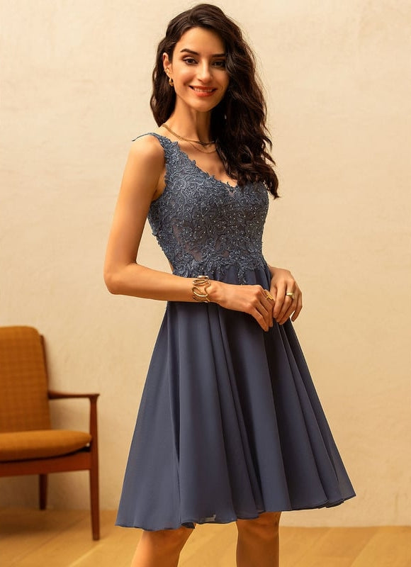 Robe De Bal Bleu Poudré Chic - gallery 4