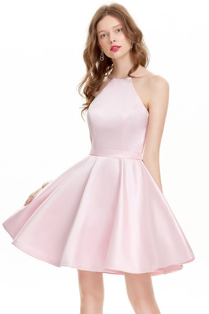 Robe De Bal De Bal En Satin Rose