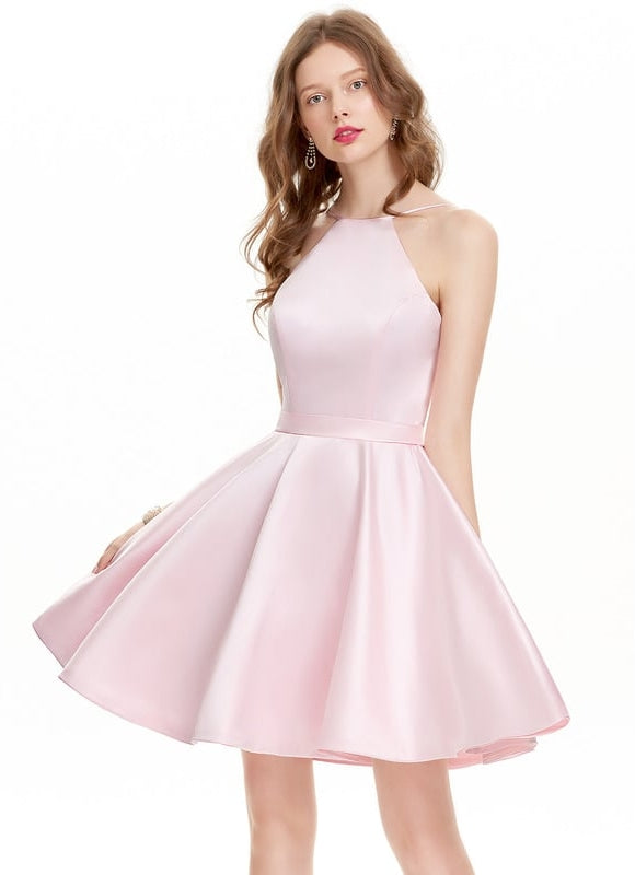 Robe De Bal De Bal En Satin Rose