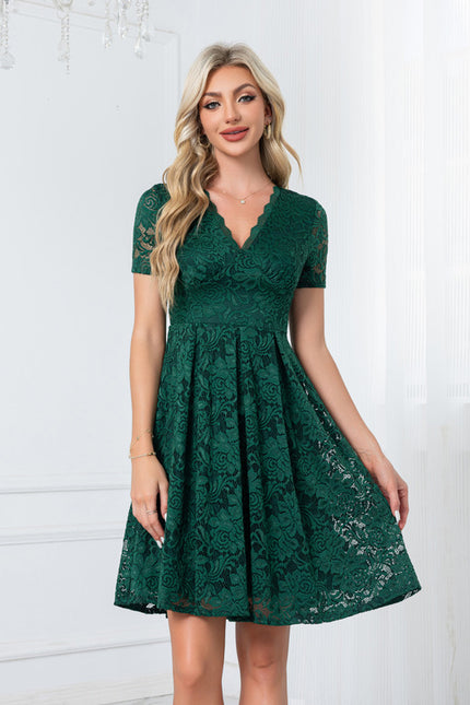 Robe De Bal Dentelle Verte - gallery 1