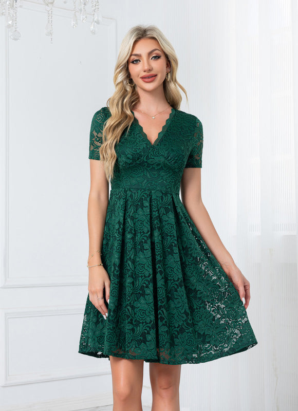 Robe De Bal Dentelle Verte - gallery 1