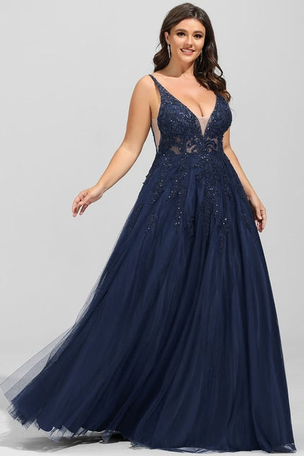 Robe De Bal Étoilée Marine - gallery 6