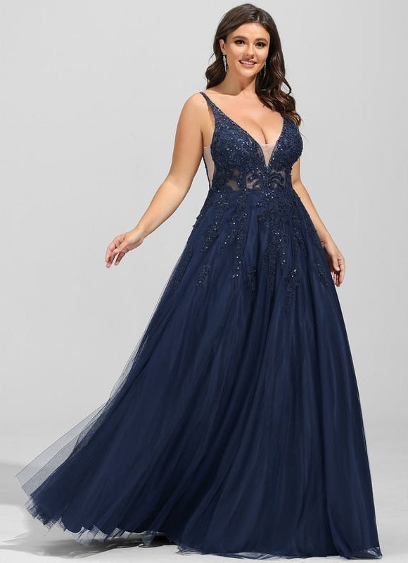 Robe De Bal Étoilée Marine - gallery 6