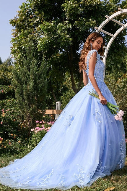 Robe De Bal Tulle Bleu Ciel - gallery 5