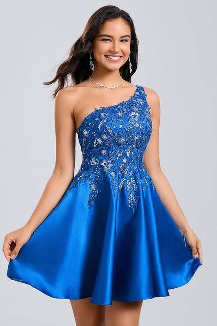 Robe De Bal Bleu Vif Ornée - gallery 1
