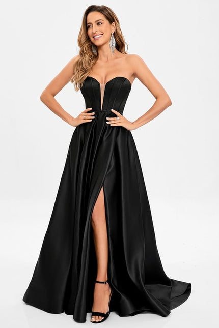 Robe De Bal Noire Volumineuse - gallery 1