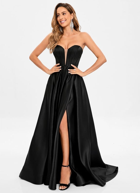 Robe De Bal Noire Volumineuse - gallery 1