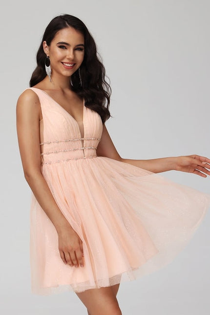 Robe De Bal Courte Perlée - gallery 5