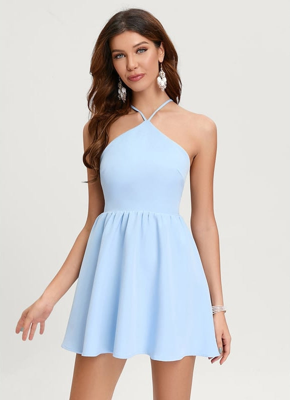 Robe De Bal Bleu Ciel Élégante - gallery 1