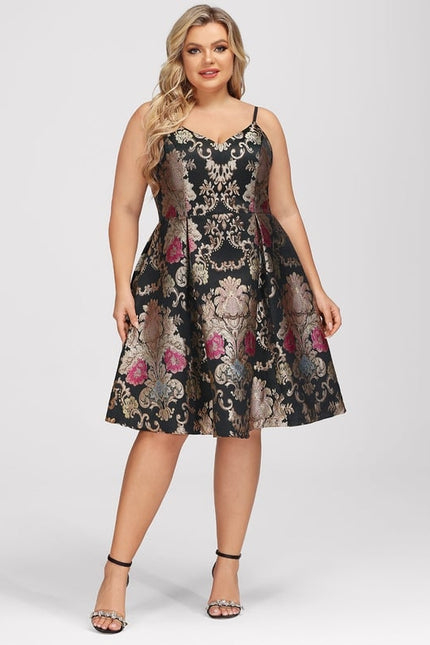 Robe De Bal Fleurie Noire - gallery 6