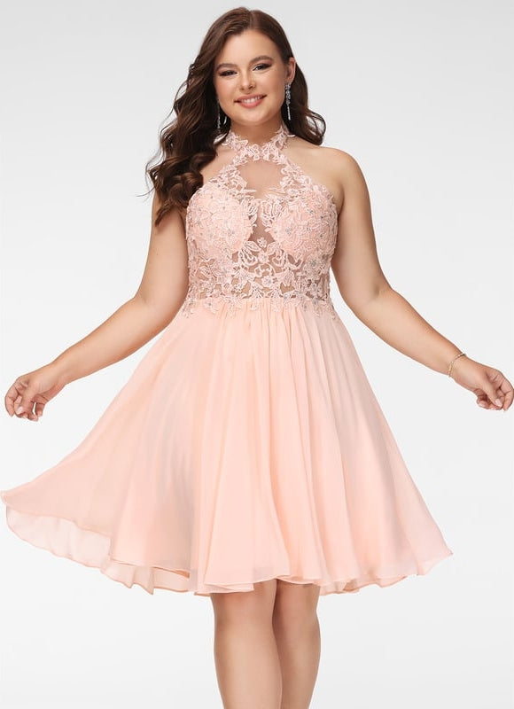 Robe De Bal Aérienne Pêche - gallery 5
