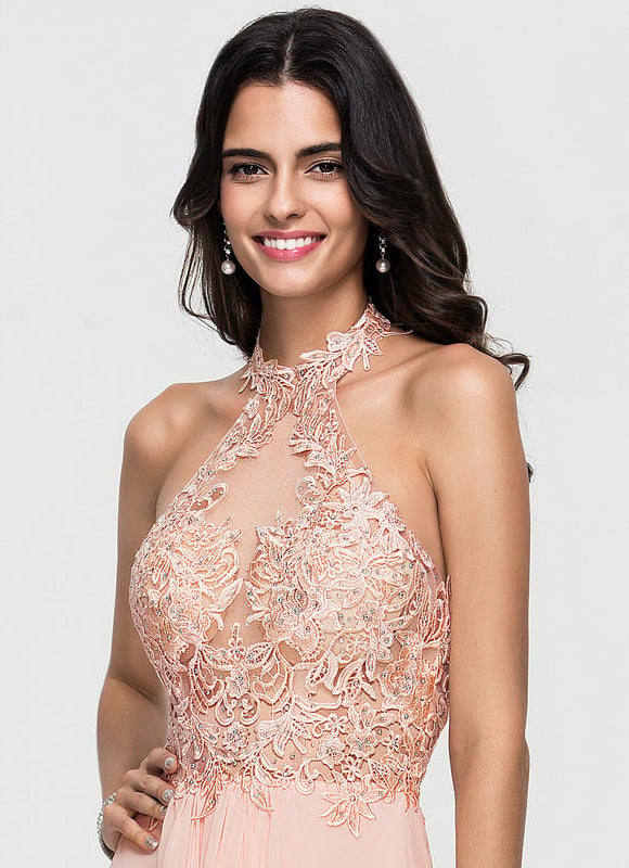 Robe De Bal Aérienne Pêche - gallery 4