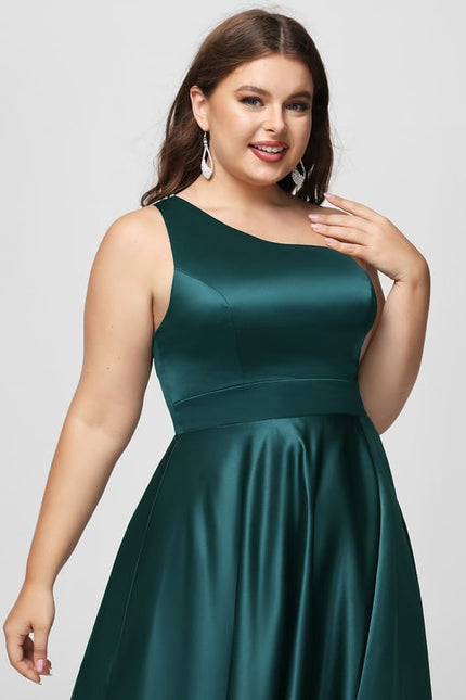 Robe De Bal Satin Émeraude Chic - gallery 8