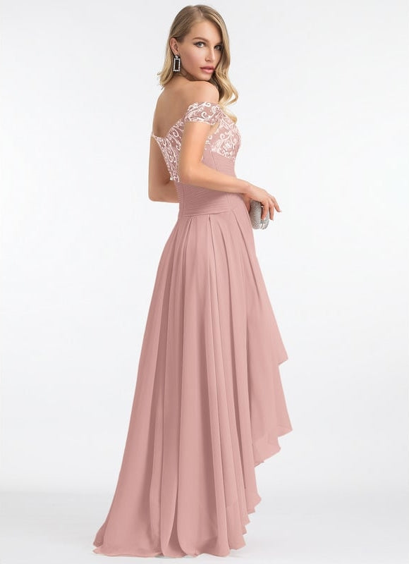 Robe De Bal Asymétrique Brodée