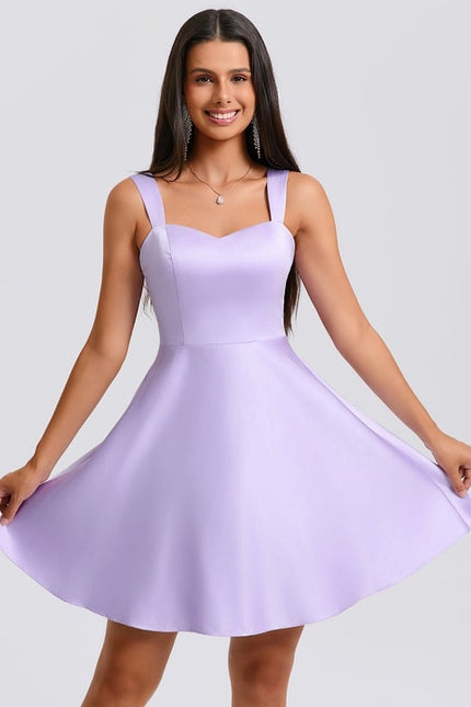 Robe De Bal Satin Lilas - gallery 3
