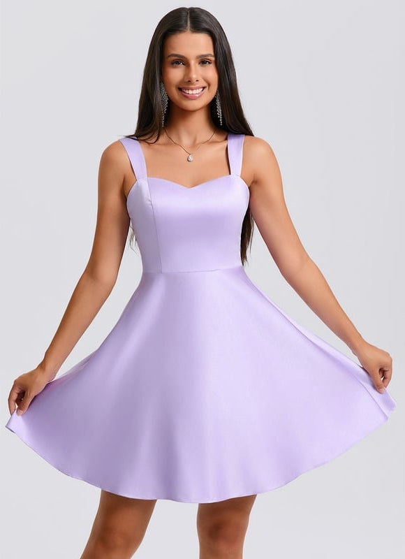 Robe De Bal Satin Lilas - gallery 3