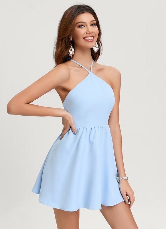 Robe De Bal Bleu Ciel Élégante