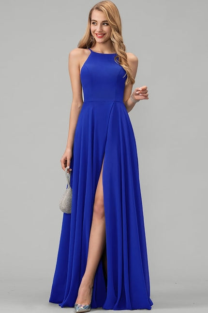 Robe De Bal Fluide Bleue - gallery 2