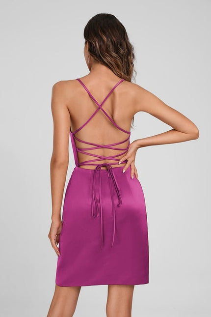 Robe De Bal Satinée Rouge - gallery 9