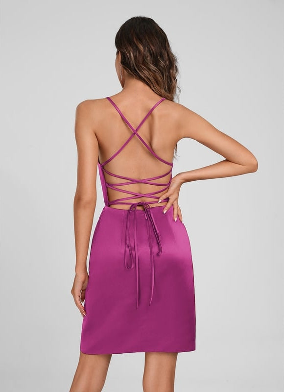 Robe De Bal Satinée Rouge - gallery 9