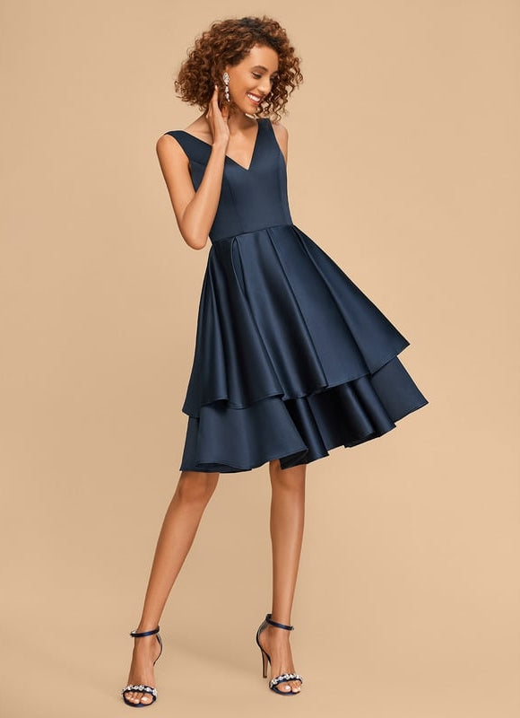 Robe De Bal Cocktail Satinée - gallery 4
