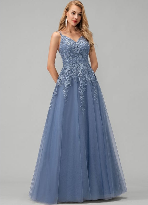 Robe De Bal De Bal Tulle Étoilé - gallery 2