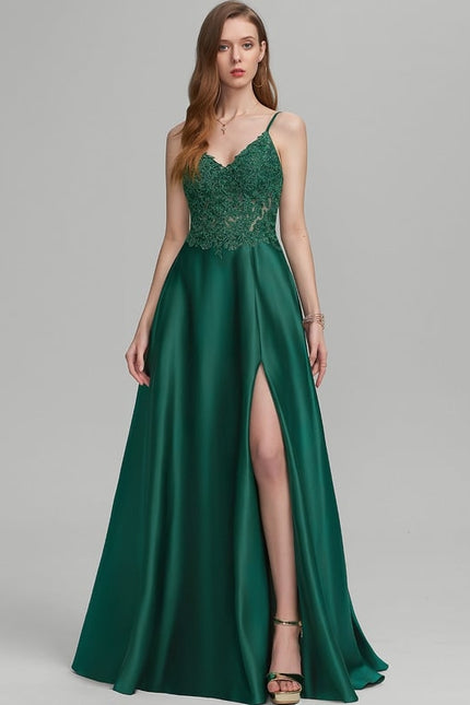 Robe De Bal Satinée À Fente