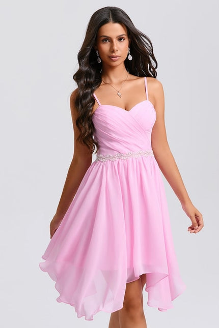 Robe De Bal Mousseline Rose - gallery 2