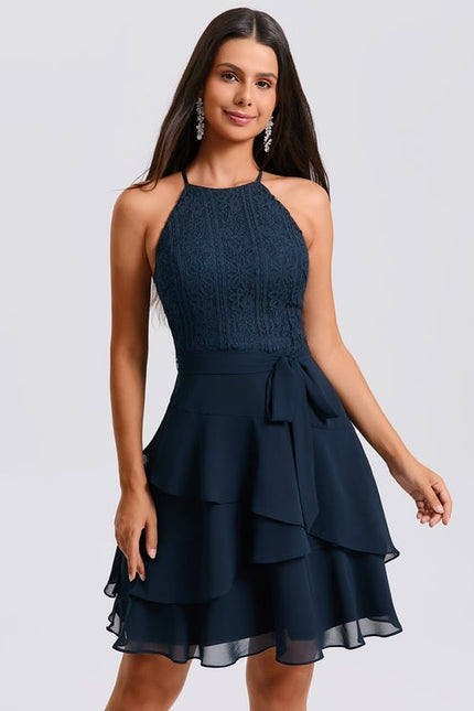 Robe De Bal À Volants Marine