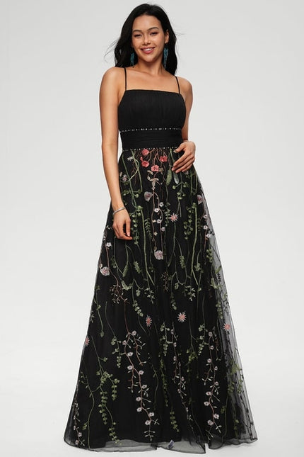 Robe De Bal Élégance Florale Nocturne - gallery 2