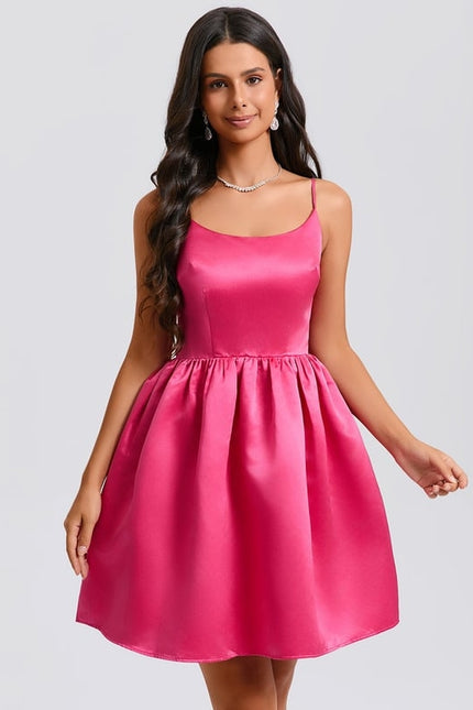 Robe De Bal Satin Fuchsia - gallery 2