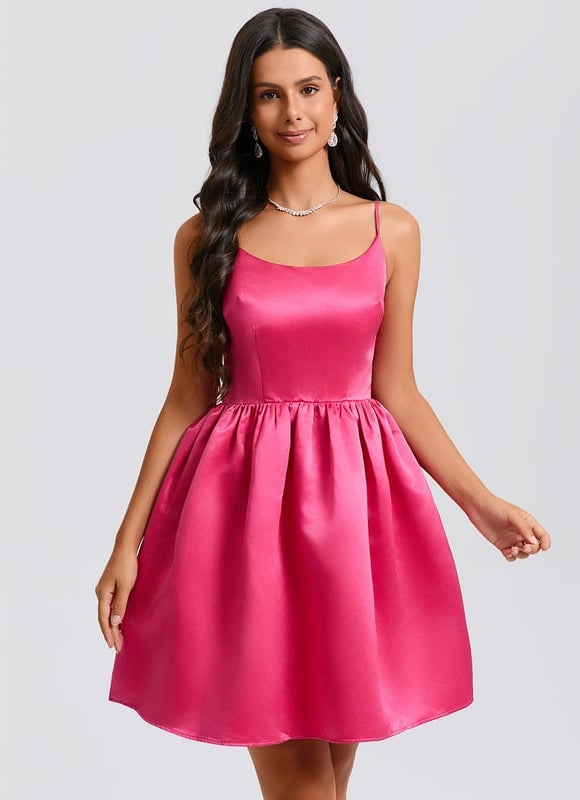 Robe De Bal Satin Fuchsia - gallery 2