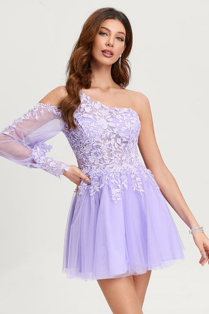 Robe De Bal Lilas Asymétrique