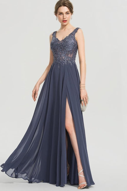 Robe De Bal Élégance Marine Satinée