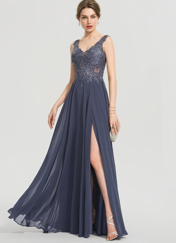 Robe De Bal Élégance Marine Satinée