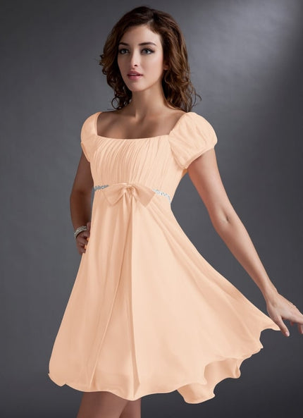 Robe De Bal Mousseline Pêche