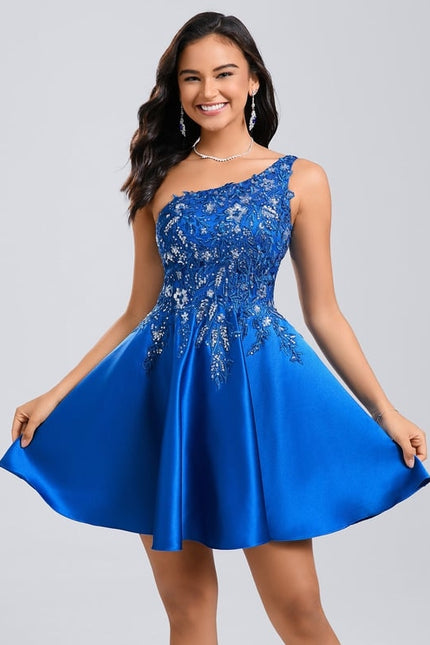 Robe De Bal Bleu Vif Ornée