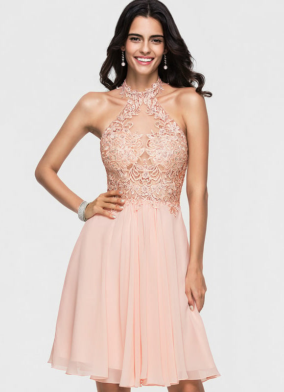 Robe De Bal Aérienne Pêche - gallery 1
