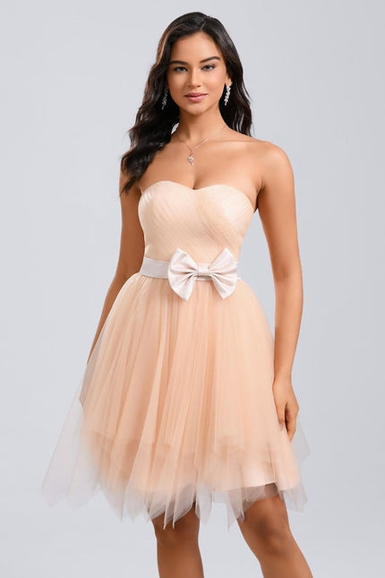 Robe De Bal Tulle Pêche - gallery 1