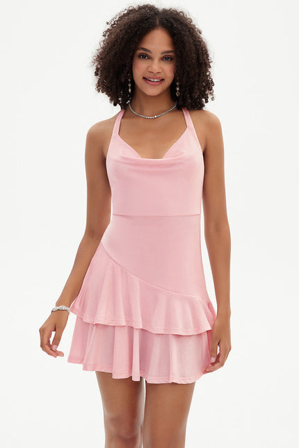 Robe De Bal Courte À Volants