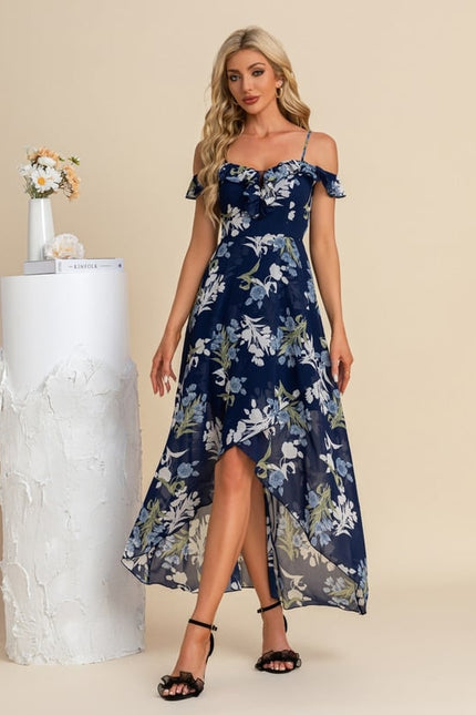 Robe De Bal Florale Asymétrique - gallery 7