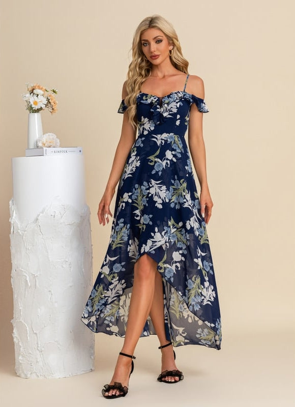 Robe De Bal Florale Asymétrique - gallery 7