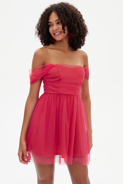 Robe De Bal Tulle Fuchsia - gallery 4
