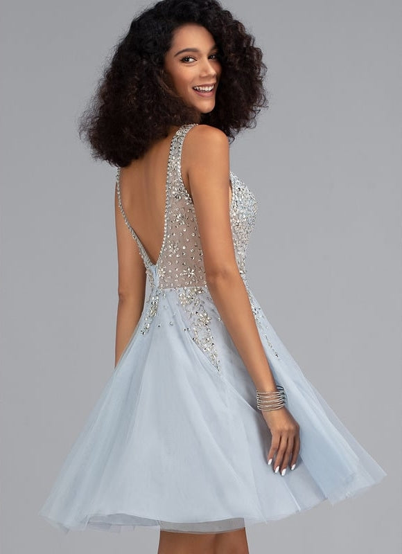 Robe De Bal Tulle Scintillant Azur - gallery 2