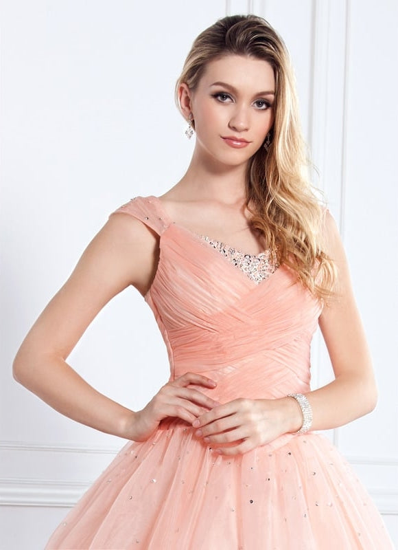 Robe De Bal Pêche Éclatante - gallery 3