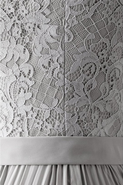 Robe De Bal Plissée Grise - gallery 7