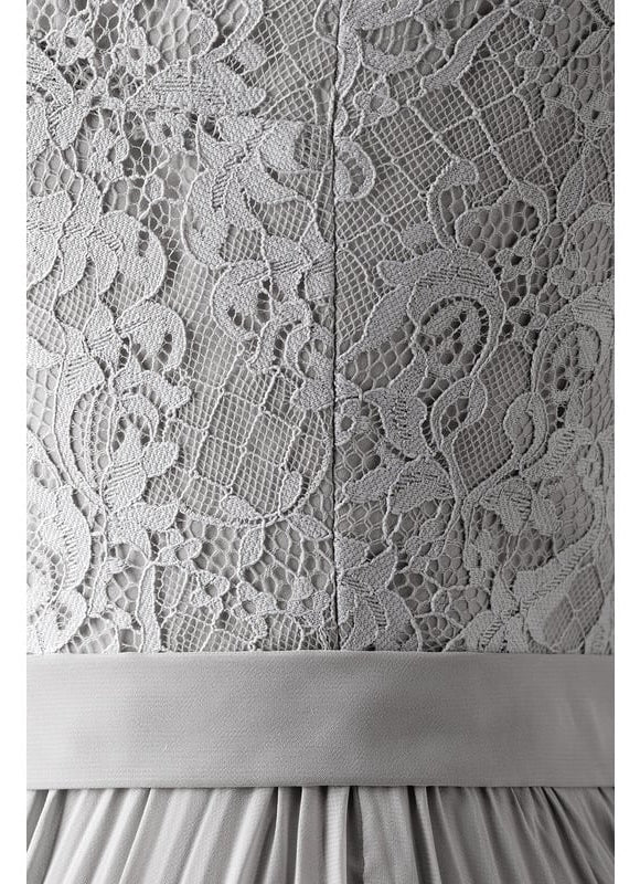 Robe De Bal Plissée Grise - gallery 7