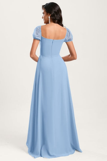 Robe De Bal Fluide Bleu Ciel - gallery 6