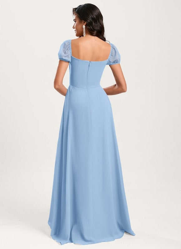 Robe De Bal Fluide Bleu Ciel - gallery 6