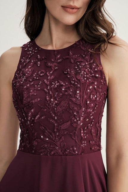 Robe De Bal Aubergine Flottante - gallery 5